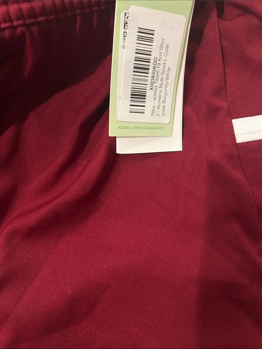 adidas Burgundy Shorts with White Accents